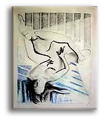   60 х 50 см., хлопок, масло, пастель, уголь, 2003г.  